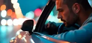 Мужчина в окне автомобиля