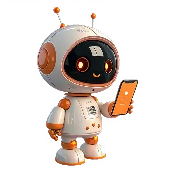 Робот с мобильным телефоном
