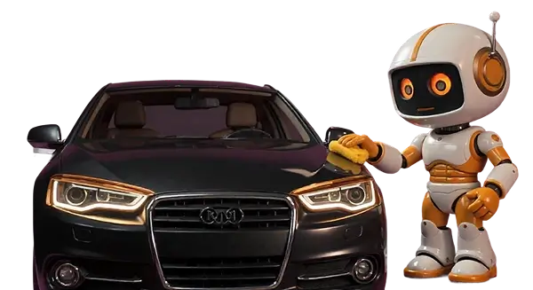 Робот полирует кузов автомобиля