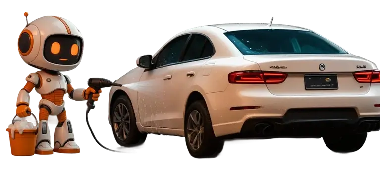 Робот моет автомобиль