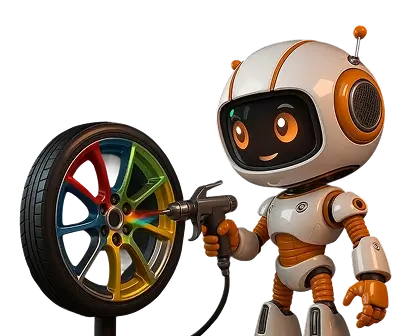 Робот красит диск