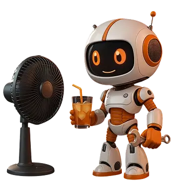 Робот под вентилятором