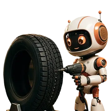 Робот шипует шину